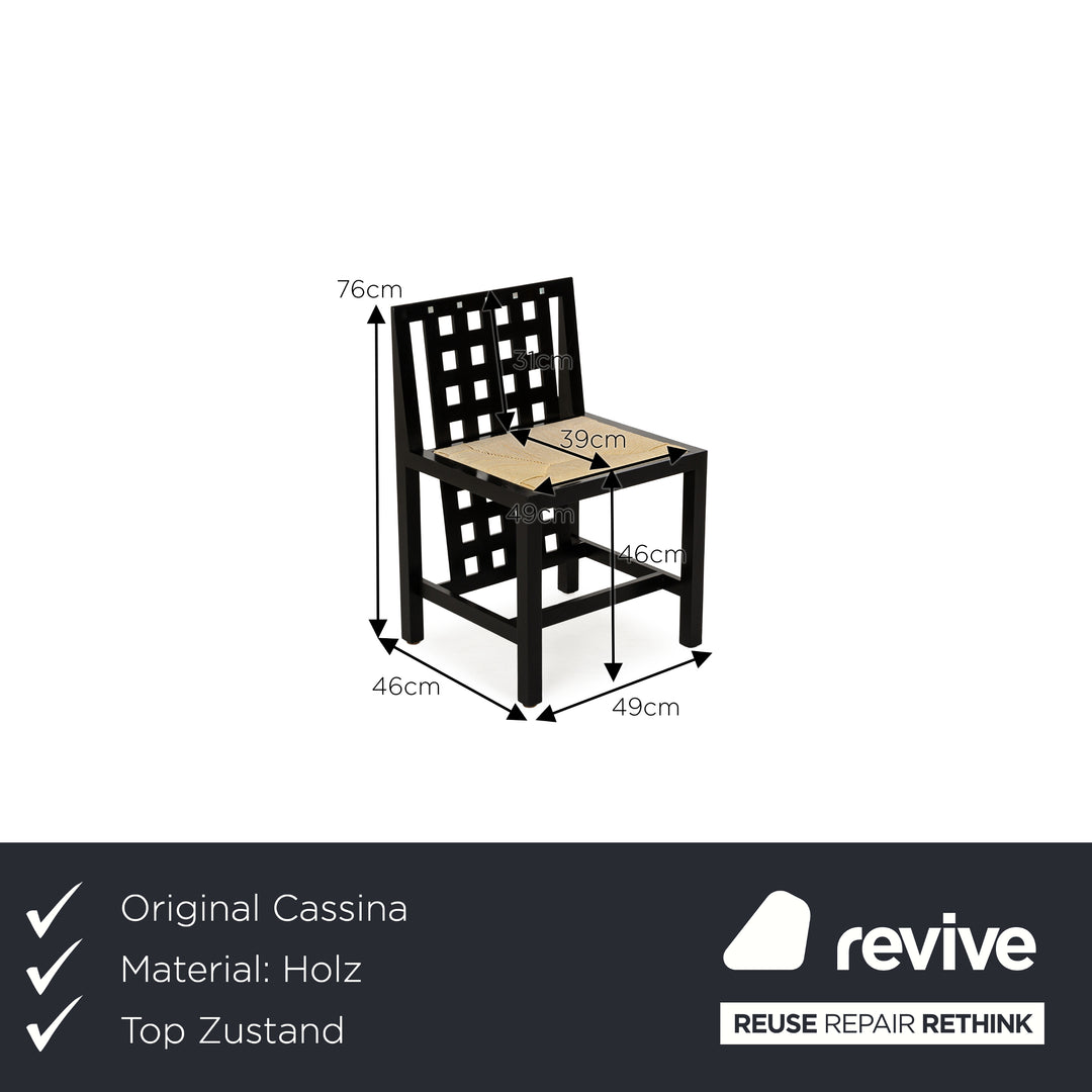 4er Garnitur Cassina DS3 Holz Stuhl Schwarz By Charles Rennie Mackintosh