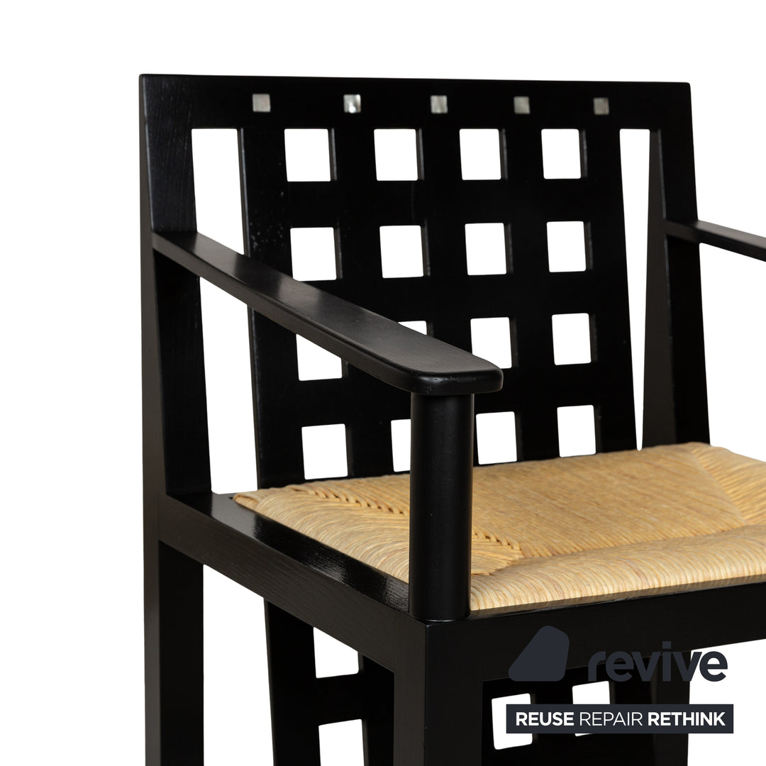 4er Garnitur Cassina DS3 Holz Stuhl Schwarz By Charles Rennie Mackintosh