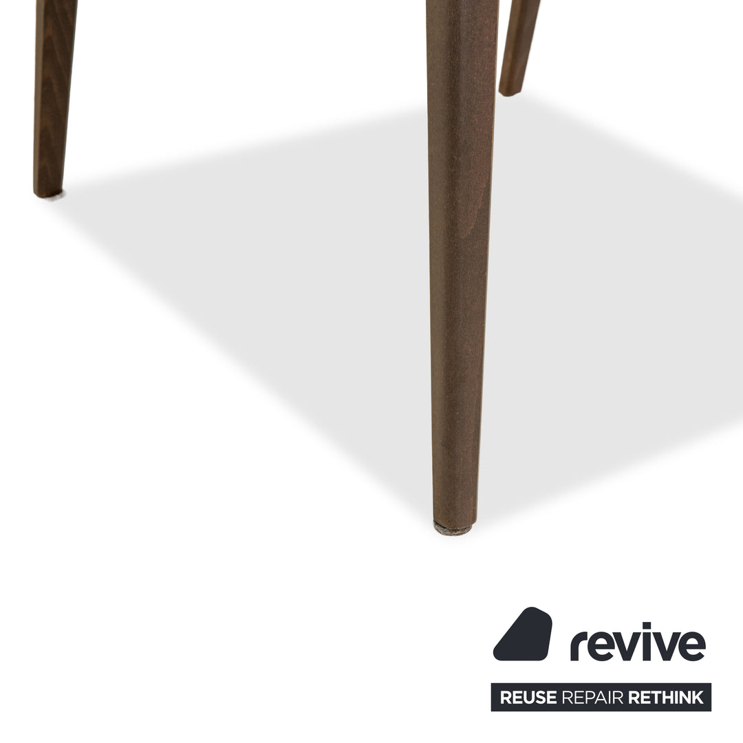 4er Garnitur Arcadia Cattelan Italia Leder Stuhl Creme Weiß Holz Esszimmer