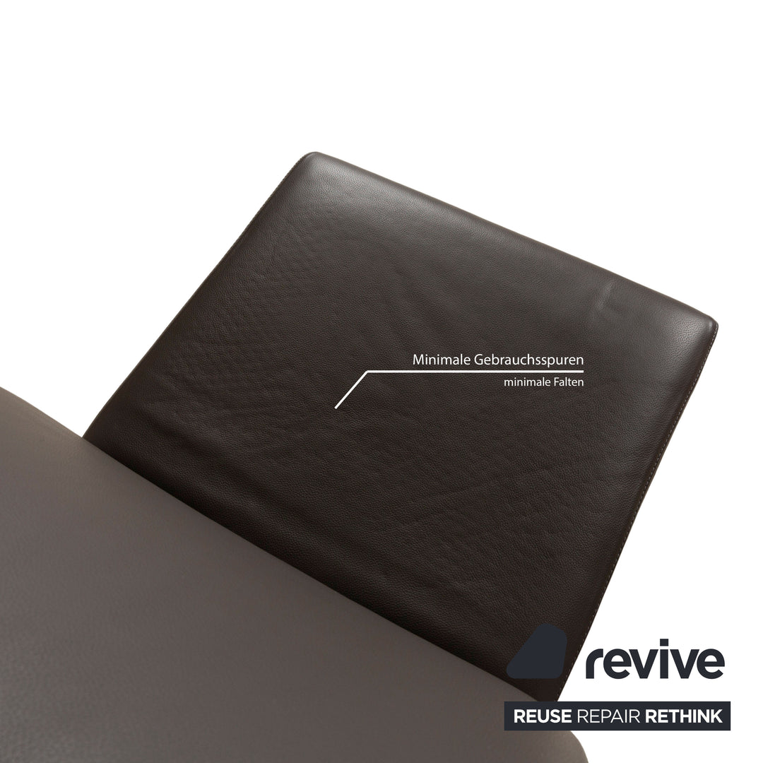 Set of 4 Cattelan Italia Wooden Chair Leather Brown Brown-Gray Dining Room