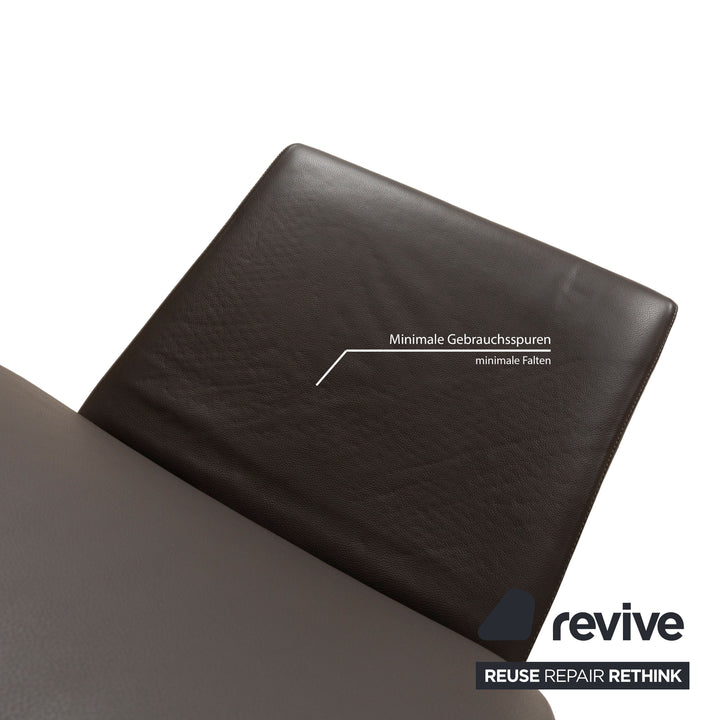 Set of 4 Cattelan Italia Wooden Chair Leather Brown Brown-Gray Dining Room