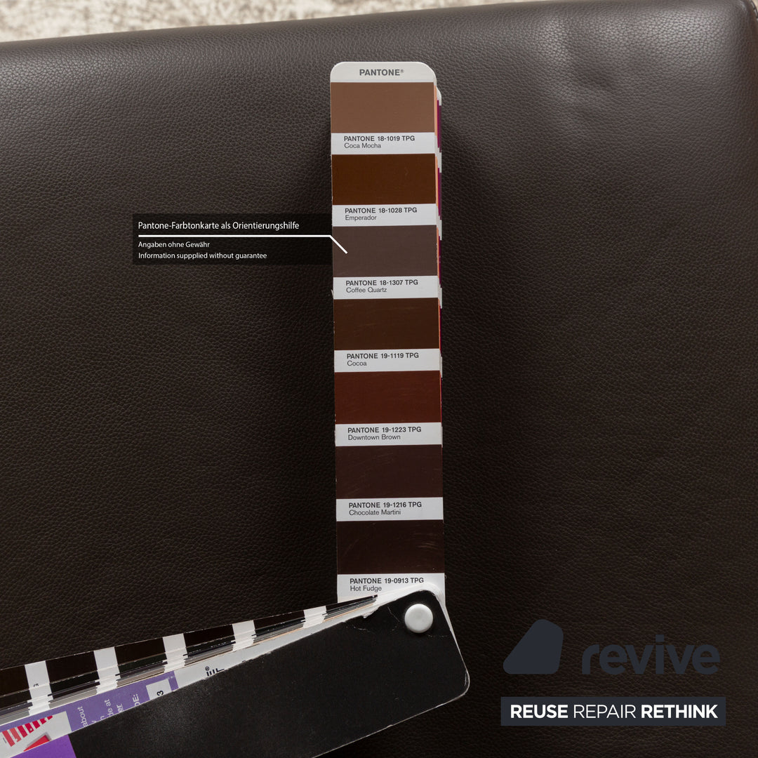 Set of 4 Cattelan Italia Wooden Chair Leather Brown Brown-Gray Dining Room