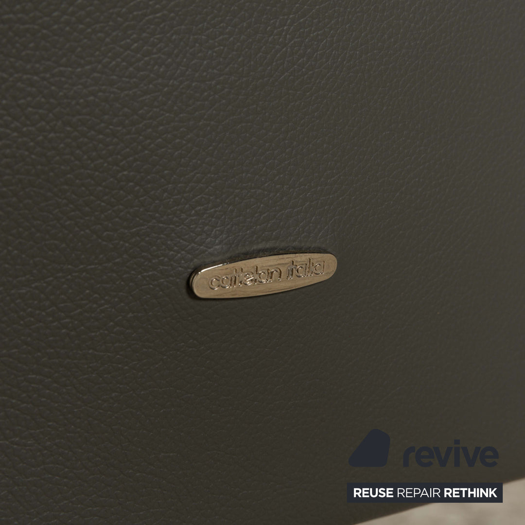 Set of 4 Cattelan Italia Isabel leather chairs grey