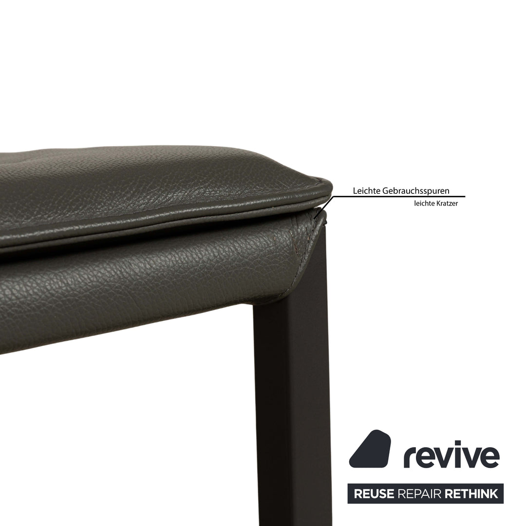 Lot de 4 chaises en cuir Cattelan Italia Isabel gris
