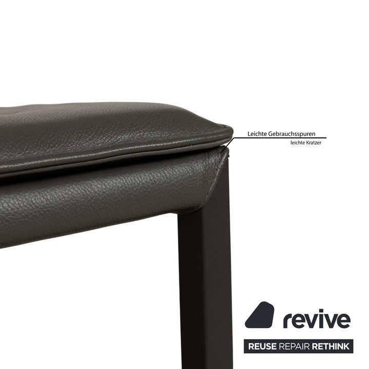 Set of 4 Cattelan Italia Isabel leather chairs grey