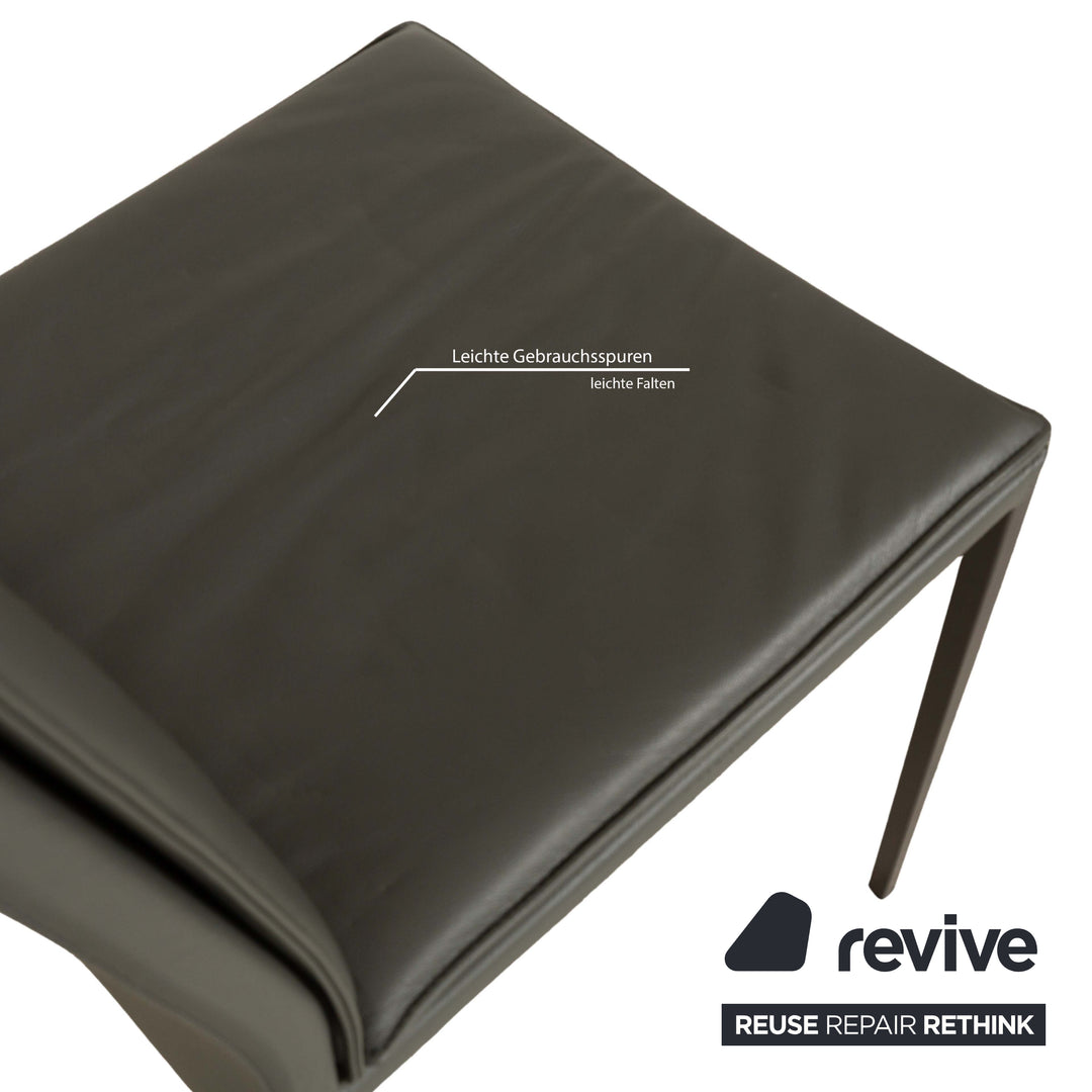 Set of 4 Cattelan Italia Isabel leather chairs grey