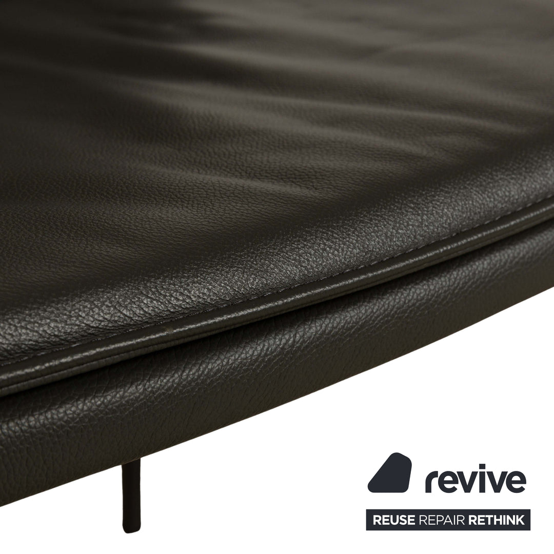 Set of 4 Cattelan Italia Isabel leather chairs grey