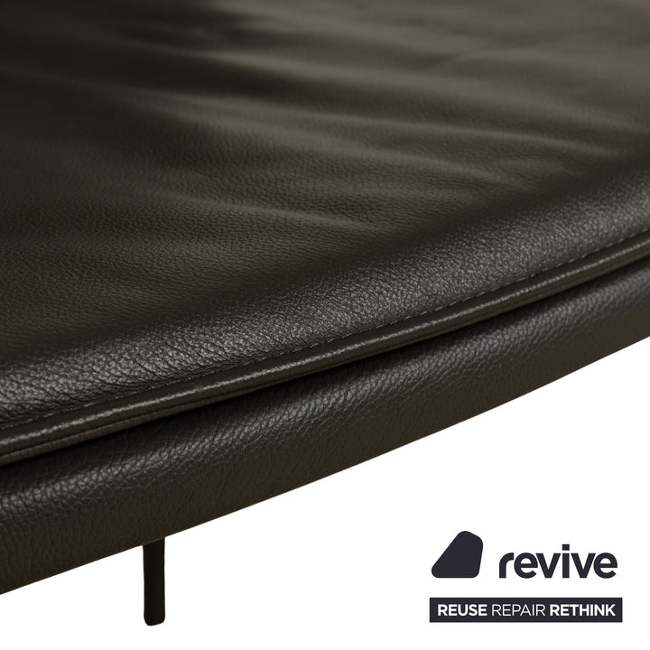 Set of 4 Cattelan Italia Isabel leather chairs grey