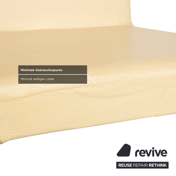 4er Garnitur Cattelan Italia Leder Stuhl Creme Elfenbein Butteryellow