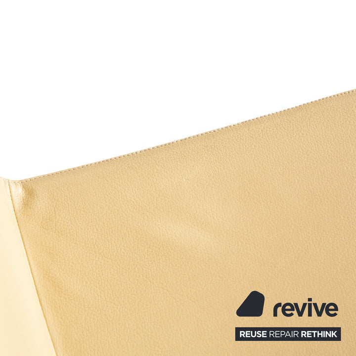 4er Garnitur Cattelan Italia Leder Stuhl Creme Elfenbein Butteryellow