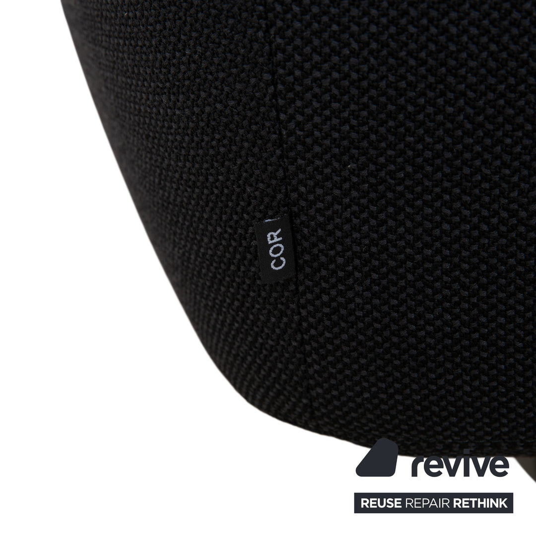 4er Garnitur Cor Cordia Stoff Stuhl Dunkelgrau Blau manuelle Funktion Drehstuhl