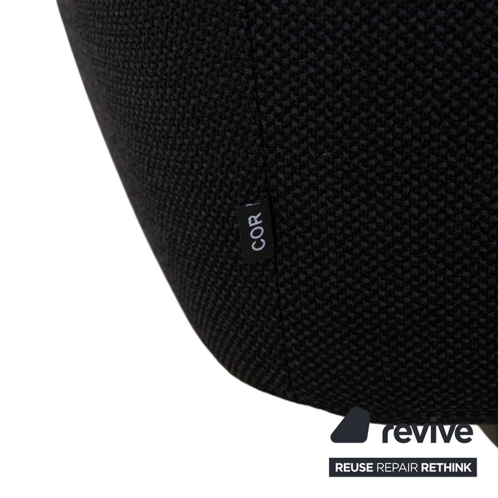 4er Garnitur Cor Cordia Stoff Stuhl Dunkelgrau Blau manuelle Funktion Drehstuhl