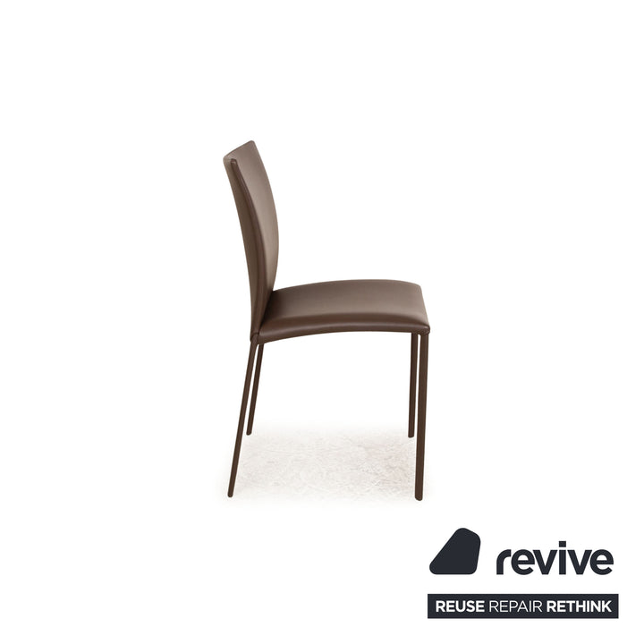 4er Garnitur Draenert Nobile Soft Leder Stuhl Braun