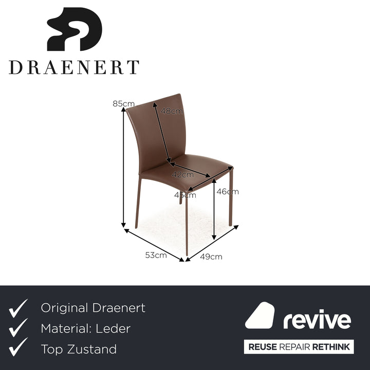 4er Garnitur Draenert Nobile Soft Leder Stuhl Braun