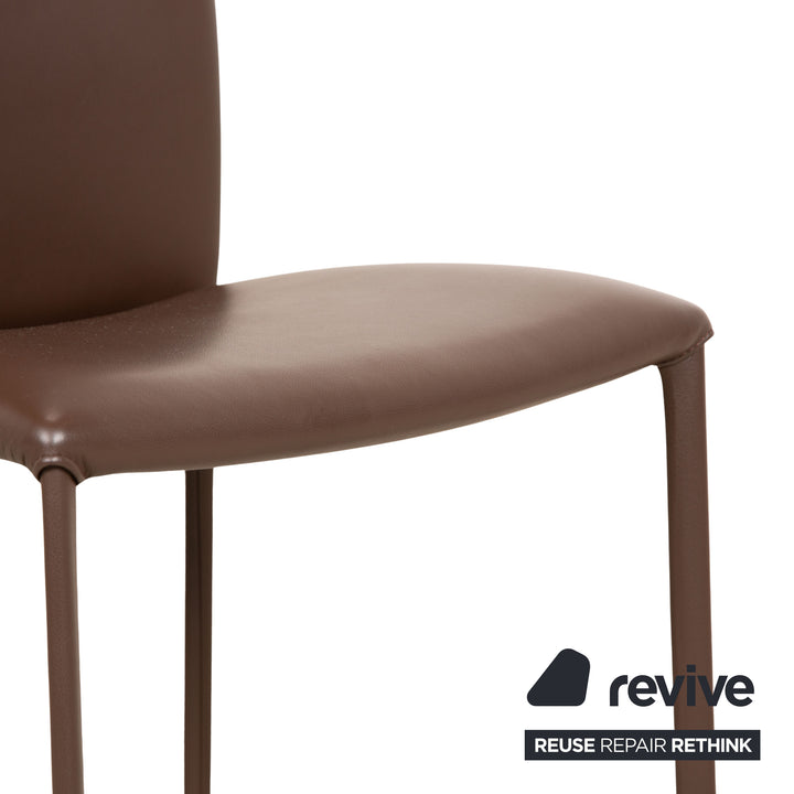 4er Garnitur Draenert Nobile Soft Leder Stuhl Braun