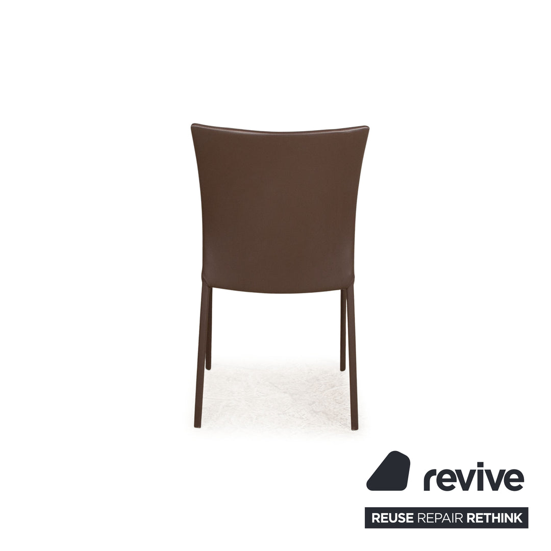 4er Garnitur Draenert Nobile Soft Leder Stuhl Braun