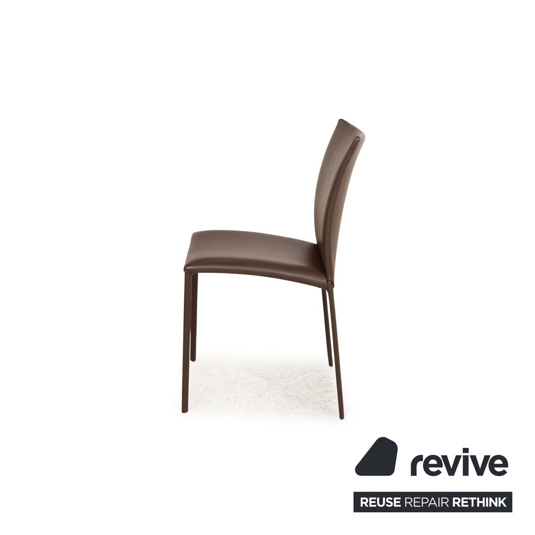 4er Garnitur Draenert Nobile Soft Leder Stuhl Braun