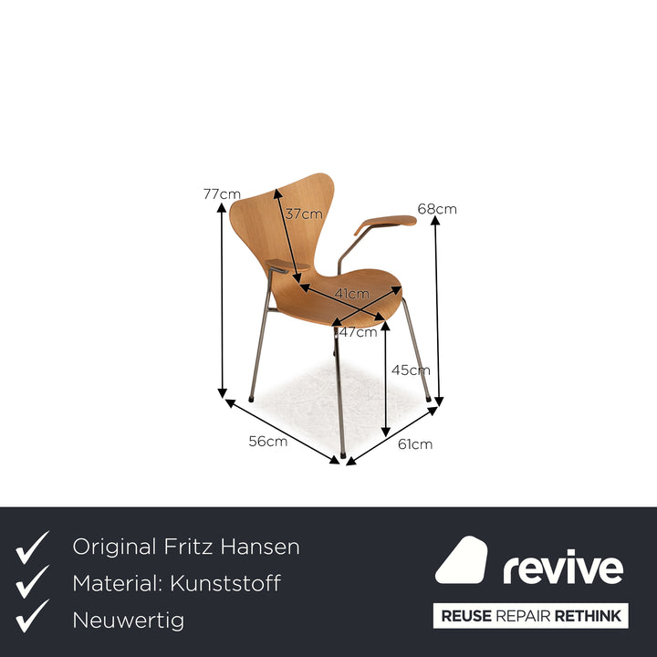 4er Garnitur Fritz Hansen 3207 3107 Kunststoff Holz Stuhl Schwarz Grau Braun Gestell verchromt