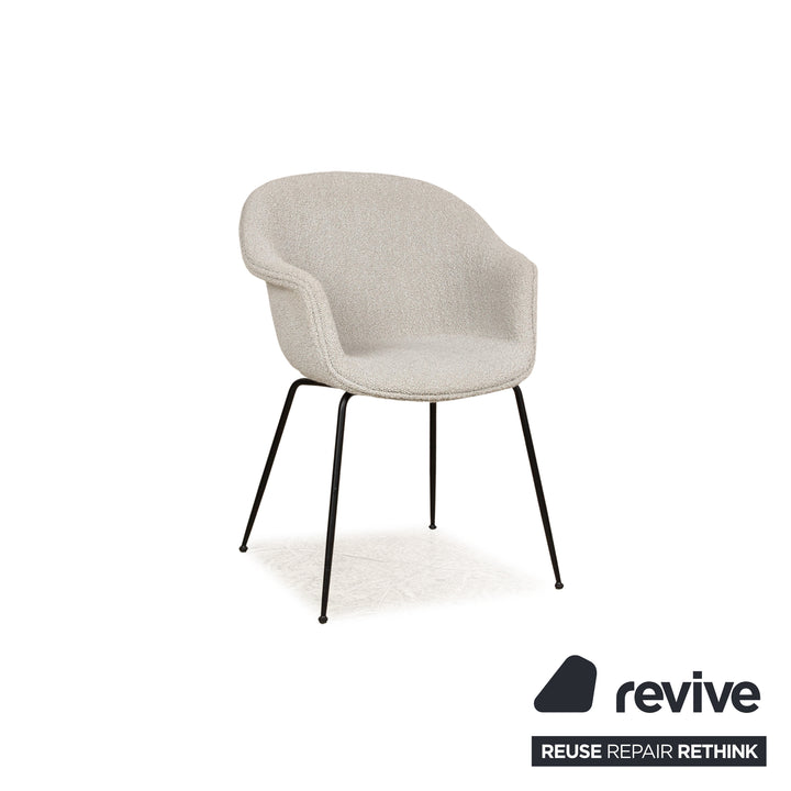 Lot de 4 Gubi Beetle Chair BAT tissu marron gris beige