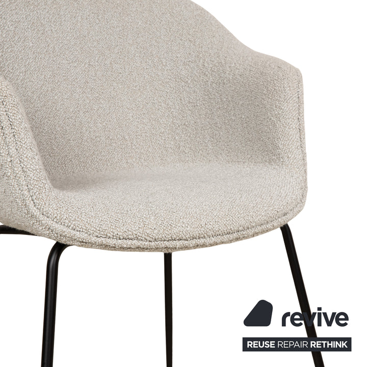 Lot de 4 Gubi Beetle Chair BAT tissu marron gris beige