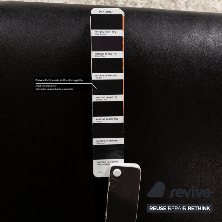 Lot de 4 chaises cantilever Hülsta D2 en cuir noir