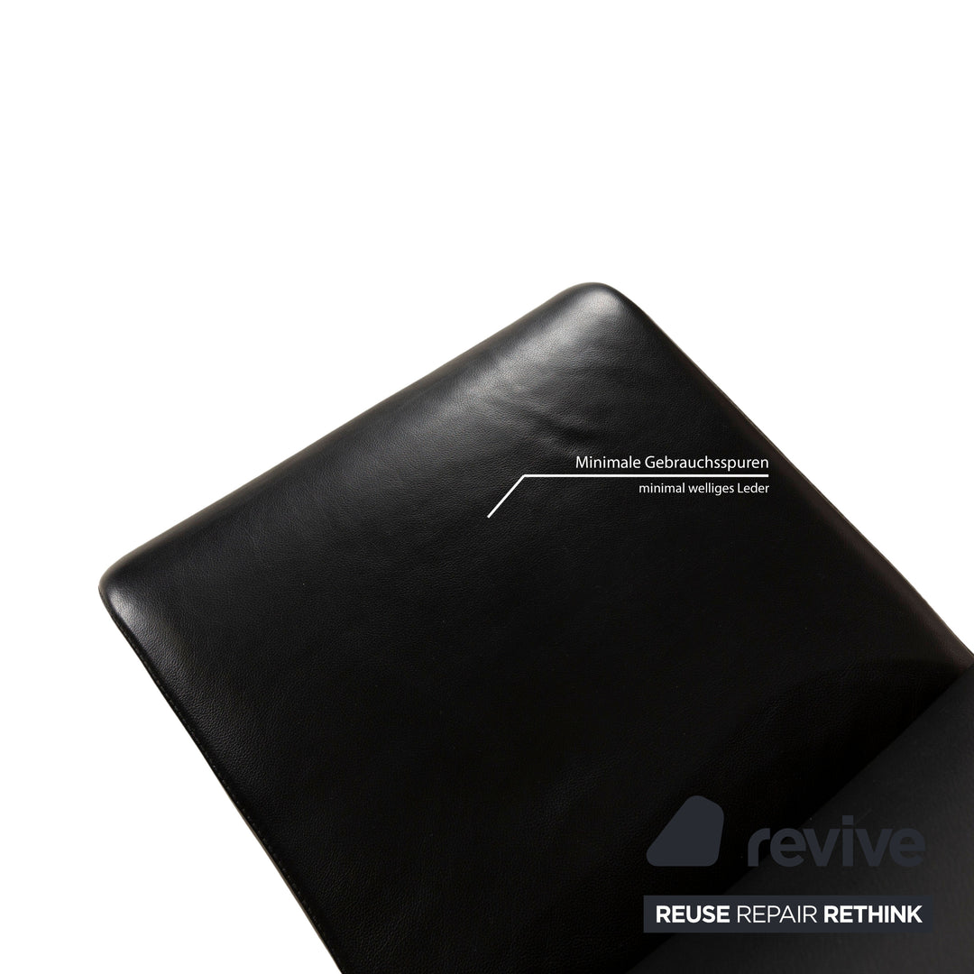 Lot de 4 chaises cantilever Hülsta D2 en cuir noir