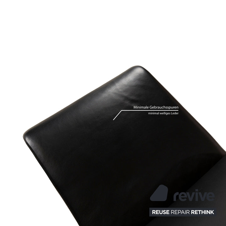 Lot de 4 chaises cantilever Hülsta D2 en cuir noir