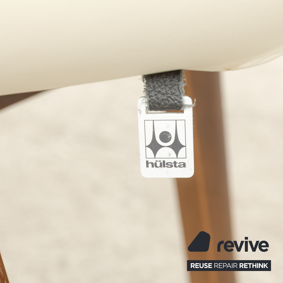 Set of 4 Hülsta D27 leather chairs cream