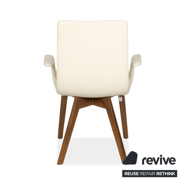 Set of 4 Hülsta D27 leather chairs cream