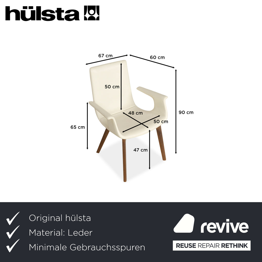 Set of 4 Hülsta D27 leather chairs cream