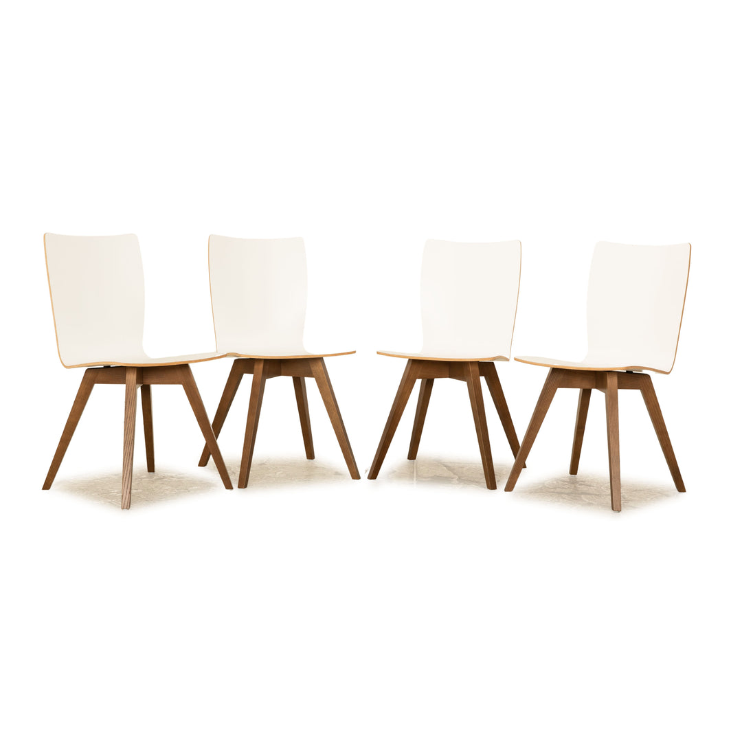 hülsta Stuhl - 4er Set S-20 Weiß Holz