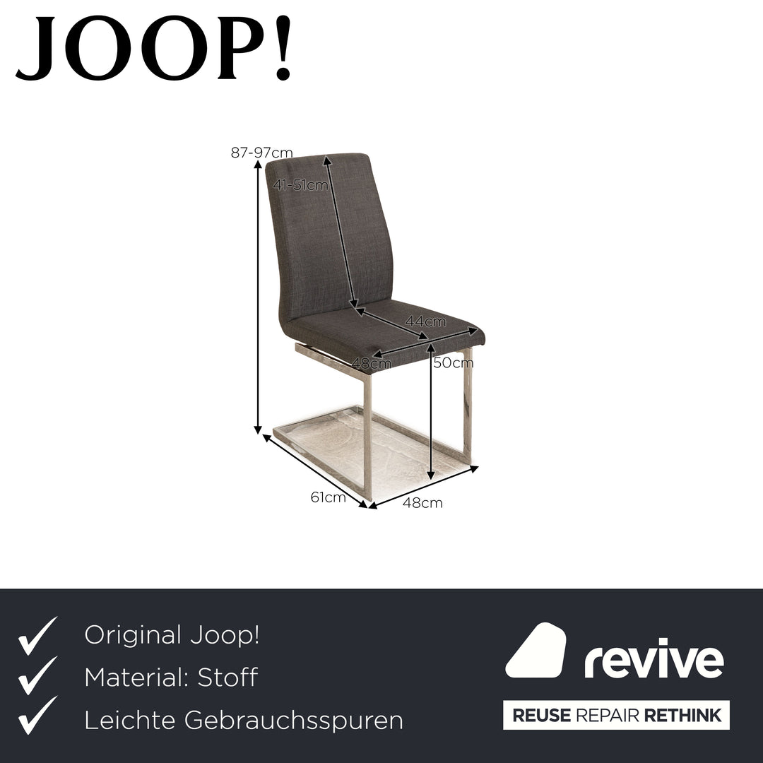 Set of 4 Joop 24/7 fabric chairs gray dining room