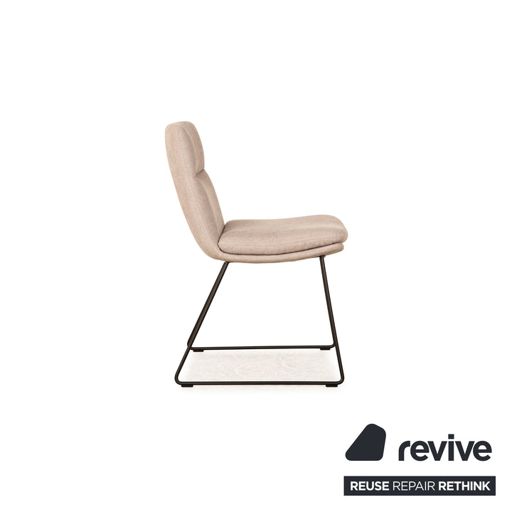 Lot de 4 chaises KFF FAYE en tissu gris clair salle à manger
