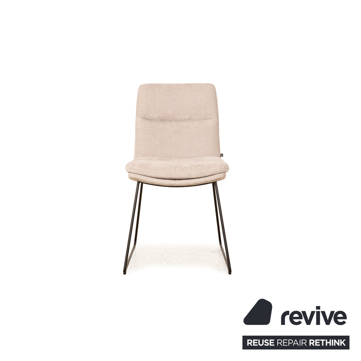 Lot de 4 chaises KFF FAYE en tissu gris clair salle à manger