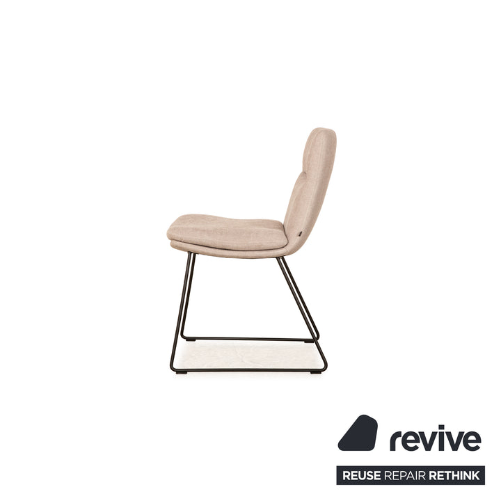 Lot de 4 chaises KFF FAYE en tissu gris clair salle à manger