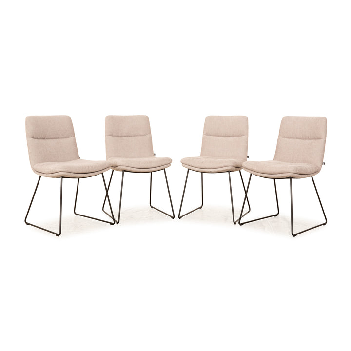 Lot de 4 chaises KFF FAYE en tissu gris clair salle à manger