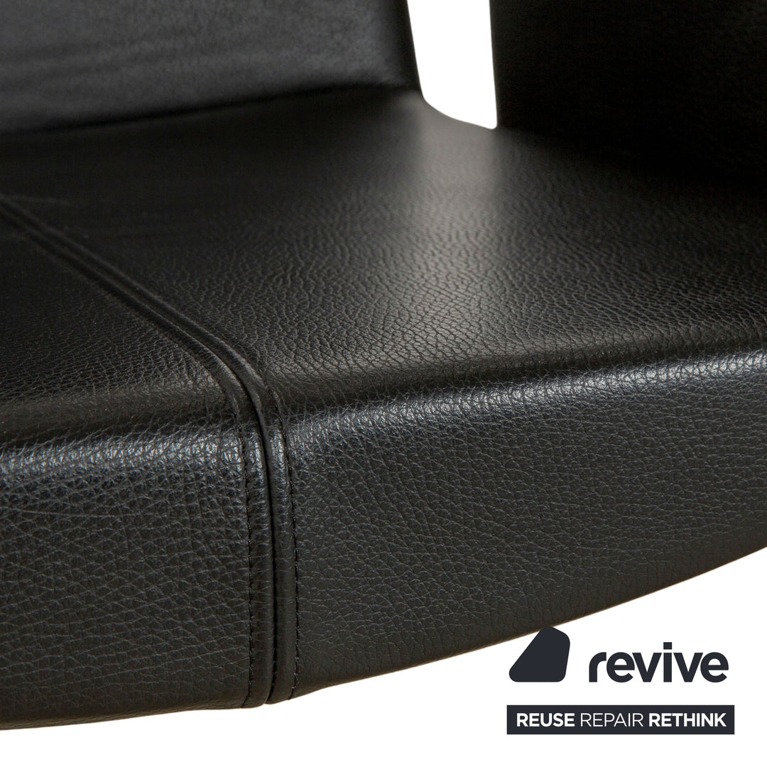 Set of 4 KFF leather cantilever chairs in black
