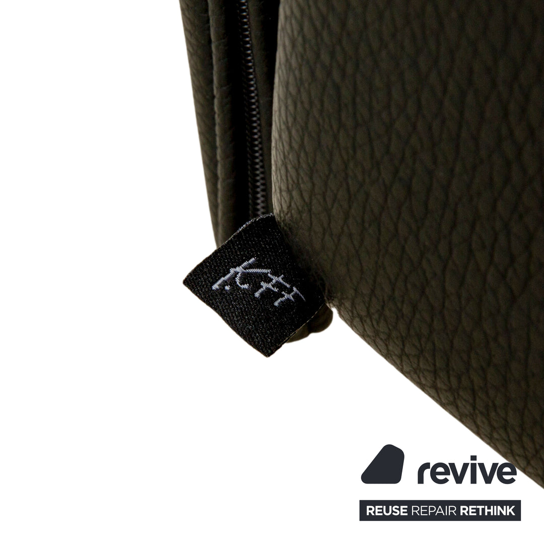 4er Garnitur KFF Leder Stuhl Freischwinger Schwarz