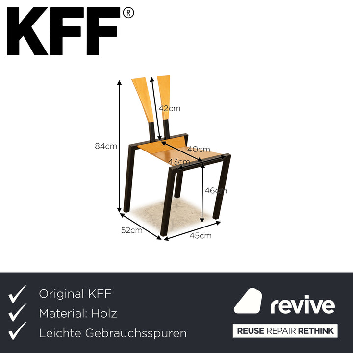 Set of 4 KFF Memphis wooden chairs brown black