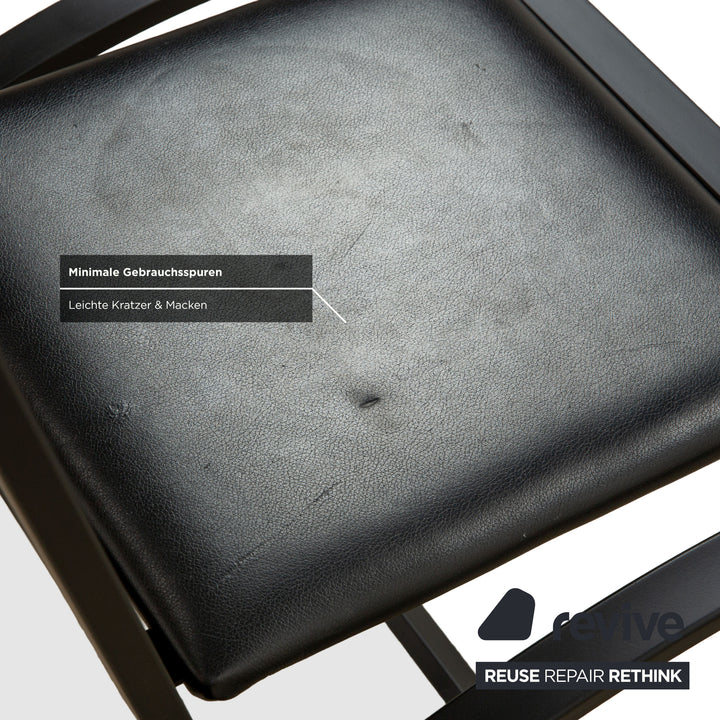 Lot de 4 chaises KFF Sinus en cuir noir