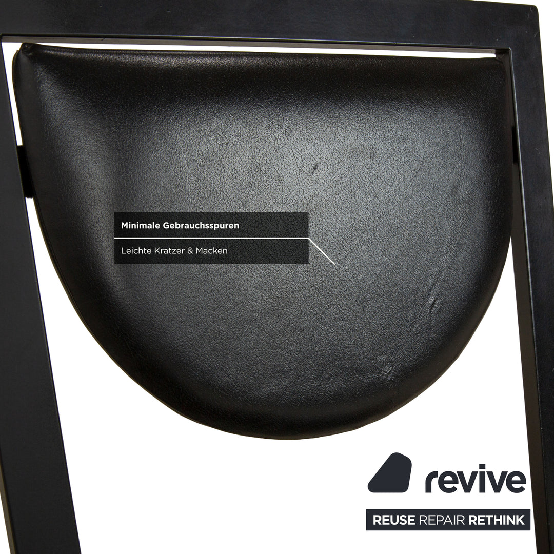 Lot de 4 chaises KFF Sinus en cuir noir