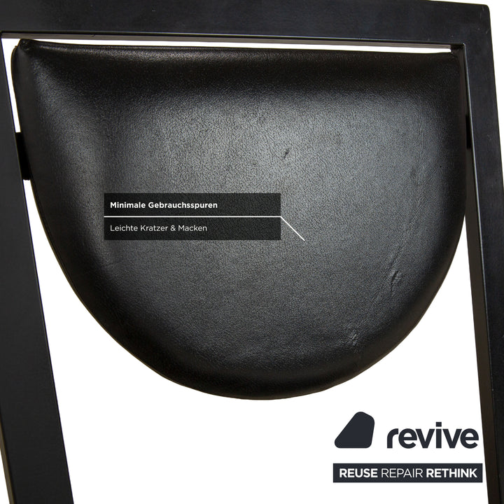 Lot de 4 chaises KFF Sinus en cuir noir