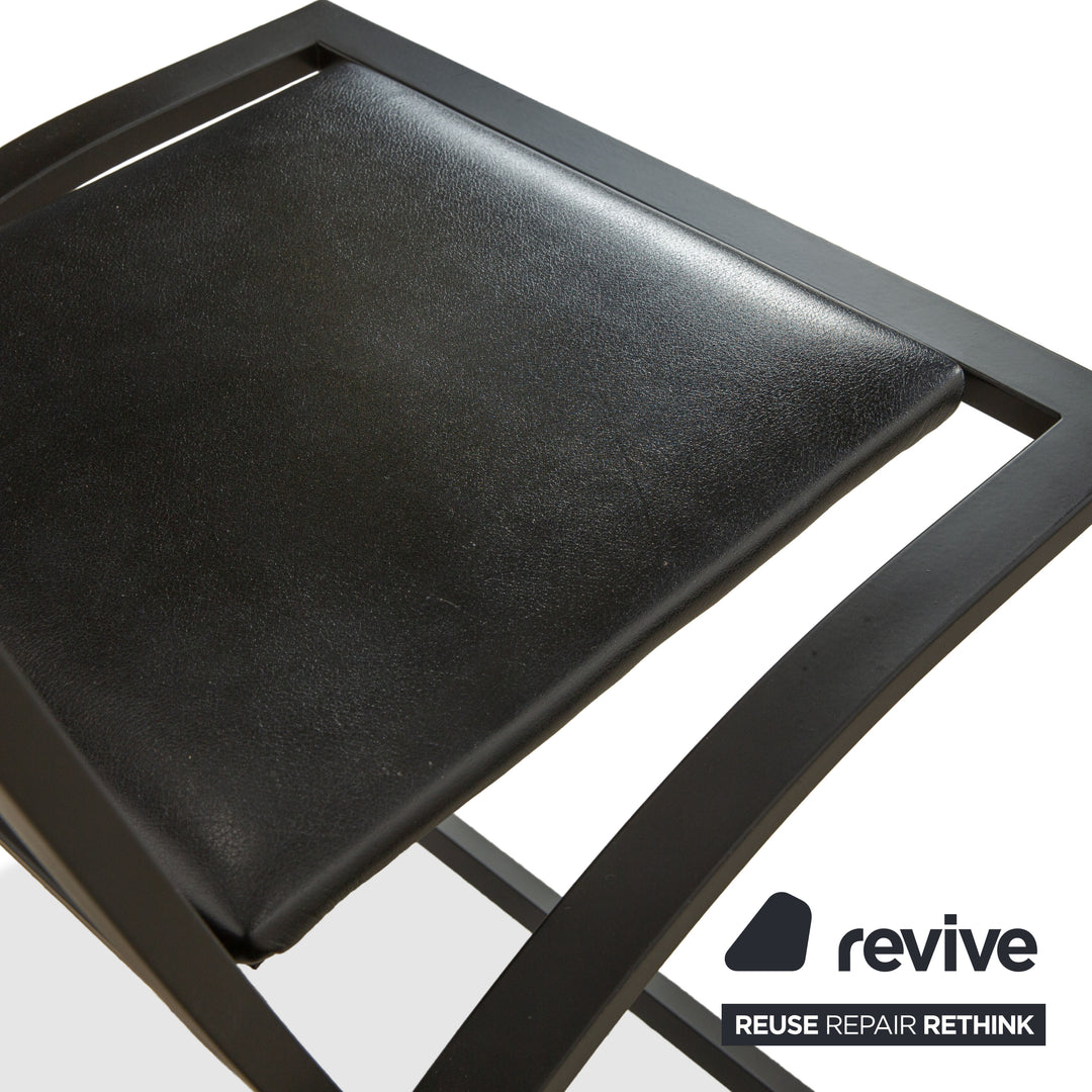 Set of 4 KFF Sinus Leather Chairs Black