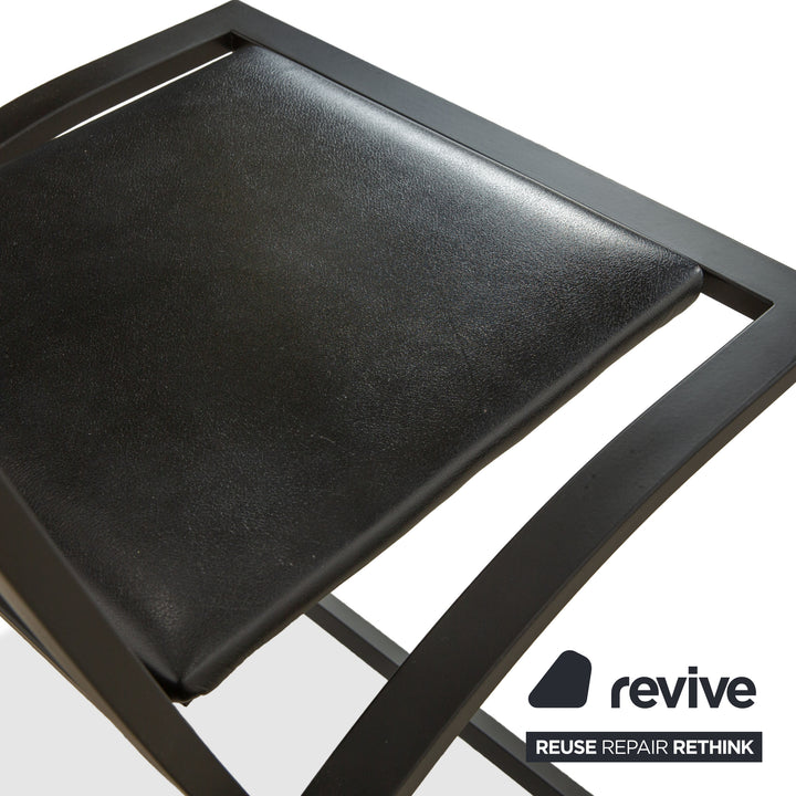 Set of 4 KFF Sinus Leather Chairs Black
