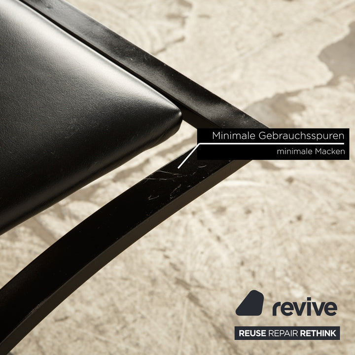 Lot de 4 chaises KFF Sinus en cuir noir salle à manger
