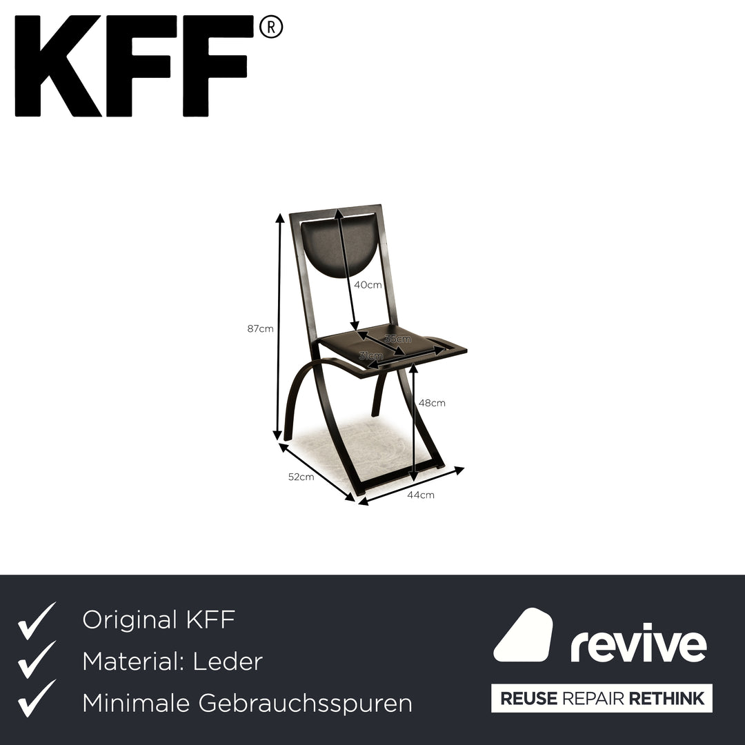 Lot de 4 chaises KFF Sinus en cuir noir salle à manger