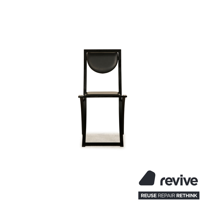 Lot de 4 chaises KFF Sinus en cuir noir salle à manger