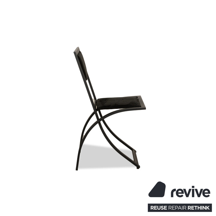 Set of 4 KFF Sinus fabric chairs in black