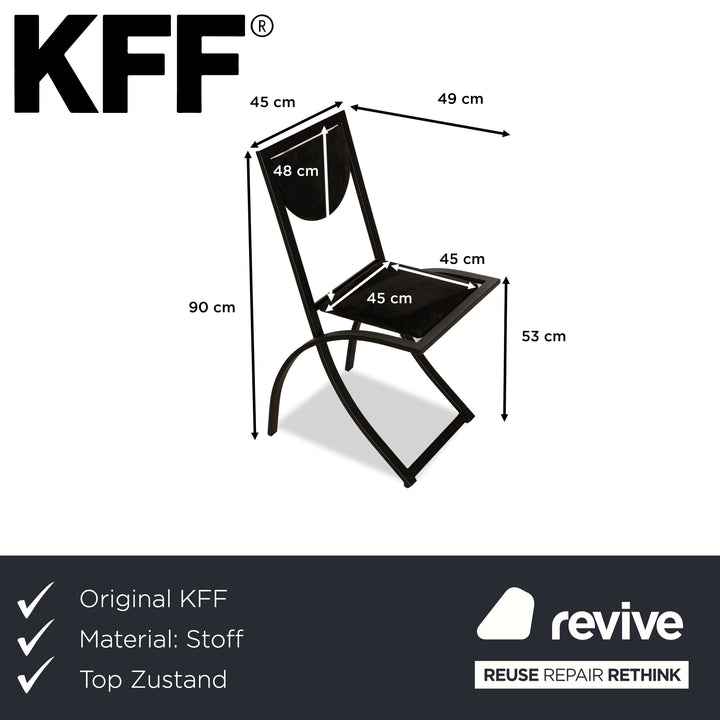 Set of 4 KFF Sinus fabric chairs in black