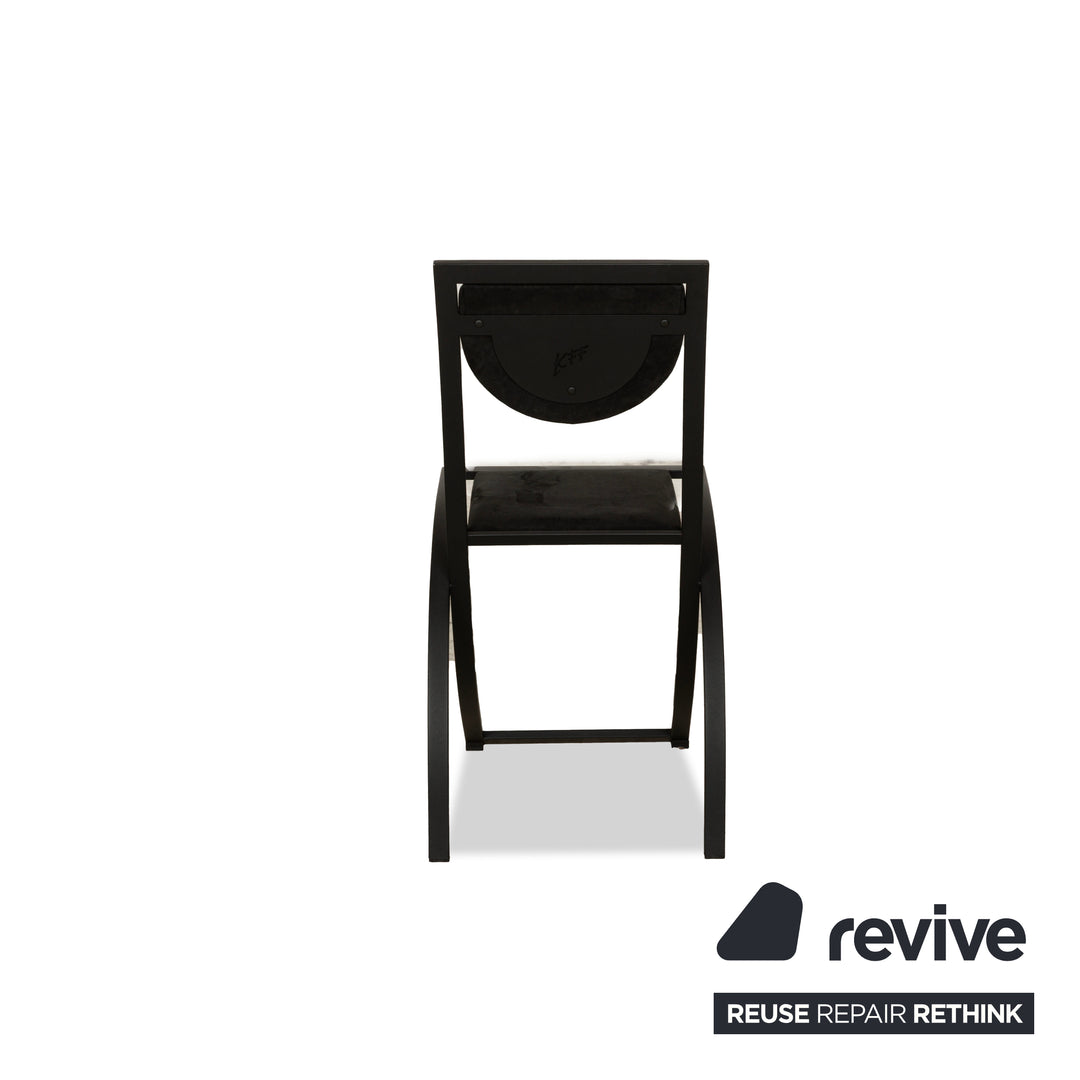 Set of 4 KFF Sinus fabric chairs in black